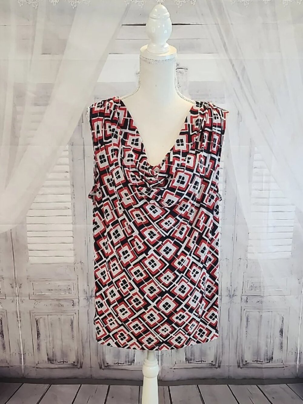 Chaps Drape Neck Tank Top